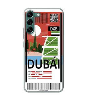 Funda para [ Samsung Galaxy S23 ] Billete de Avión [ Dubái ] de Silicona Flexible para Smartphone 