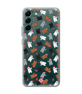 Funda para [ Samsung Galaxy S23 ] Fondo Navidad [ Bear Dab ] de Silicona Flexible para Smartphone 