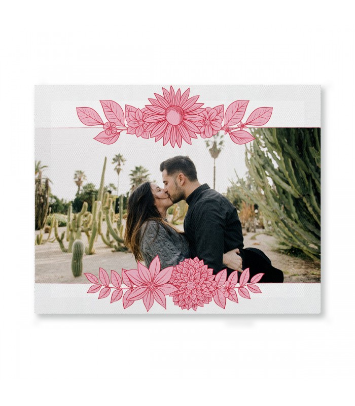 Lienzo Personalizado "LOVE FLOWERS" |20 x 25| Foto y Texto