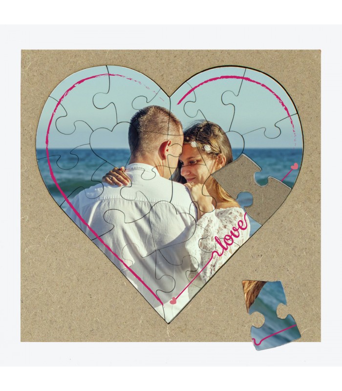 Puzzle personalizable San Valentín en forma de corazón - Marco Corazón