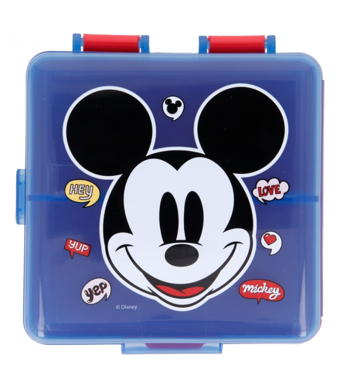 Sandwichera Compartimentos | Mickey Mouse | Disney | Sandwichera para niños - Lonchera Infantil