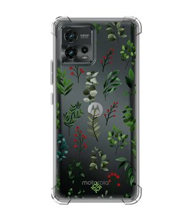 Funda Antigolpe [ Motorola Moto G72 ] Dibujo Botánico [ Hojas Ramas Verdes - Follaje Botánico ] Reforzada 1.5