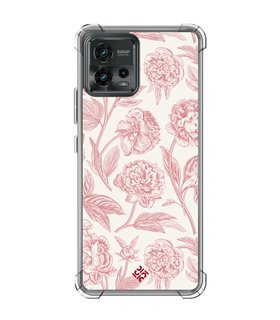 Funda Antigolpe [ Motorola Moto G72 ] Dibujo Botánico [ Flores Rosa Pastel ] Esquina Reforzada Silicona 1.5mm