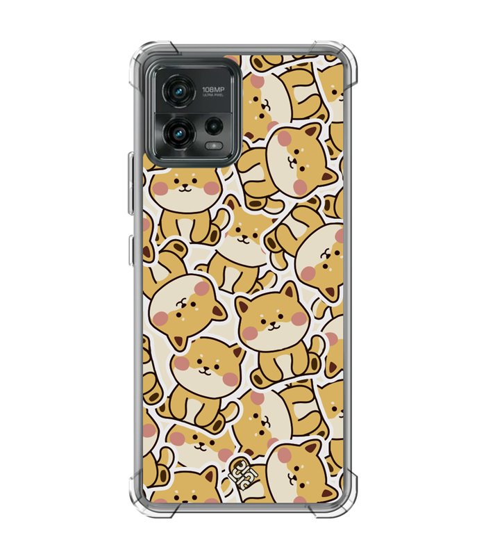 Funda Antigolpe [ Motorola Moto G72 ] Dibujo Cute [ Pegatinas Perrito Shiba ] Esquina Reforzada 1.5