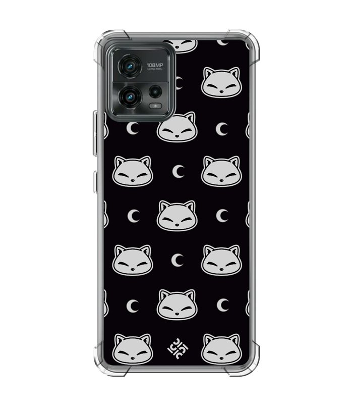Funda Antigolpe [ Motorola Moto G72 ] Dibujo Cute [ Gato Negro Lunar ] Esquina Reforzada Silicona 1.5mm