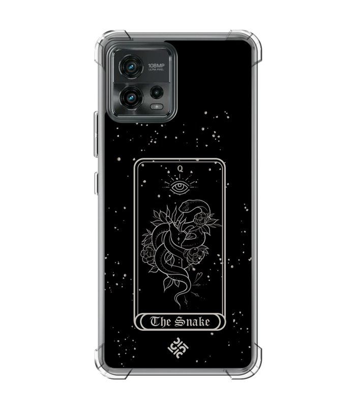 Funda Antigolpe [ Motorola Moto G72 ] Dibujo Esotérico [ Carta del Tarot - The Snake ] Esquina Reforzada Silicona