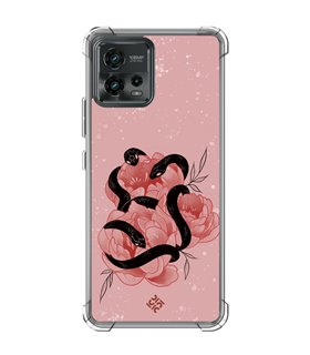 Funda Antigolpe [ Motorola Moto G72 ] Dibujo Esotérico [ Tentación Floral - Rosas con Serpientes ] Reforzada 1.5