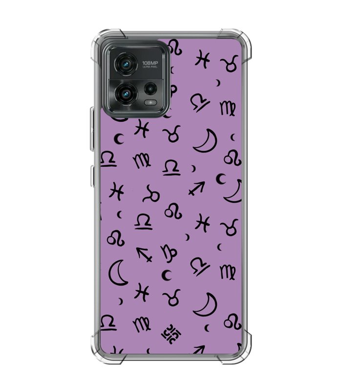 Funda Antigolpe [ Motorola Moto G72 ] Dibujo Esotérico [ 12 Signos del Zodiaco ] Esquina Reforzada Silicona 1.5mm