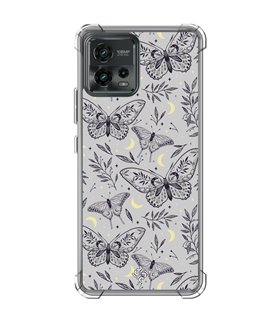 Funda Antigolpe [ Motorola Moto G72 ] Dibujo [ Boho Fondo Mágico con Elementos de Espacio Gris Estrellas ] 