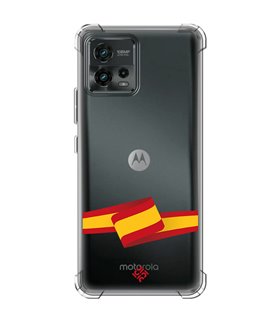 Funda Antigolpe [ Motorola Moto G72 ] Dibujo Auténtico [ Bandera España ] Esquina Reforzada 1.5mm