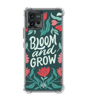 Funda Antigolpe [ Motorola Moto G72 ] Dibujo Frases Guays [ Flores Bloom and Grow ] Esquina Reforzada 1.5mm