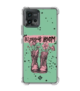 Funda Antigolpe [ Motorola Moto G72 ] Dibujo Frases Guays [ Botas Let Yourself Bloom ] Esquina Reforzada Silicona