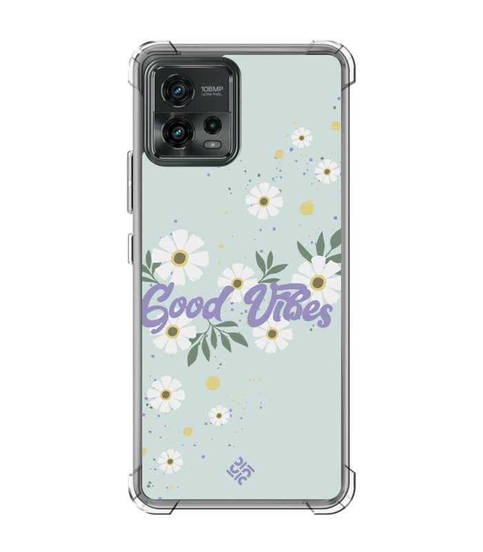 Funda Antigolpe [ Motorola Moto G72 ] Dibujo Frases Guays [ Margaritas Good Vibes ] Esquina Reforzada 1.5mm