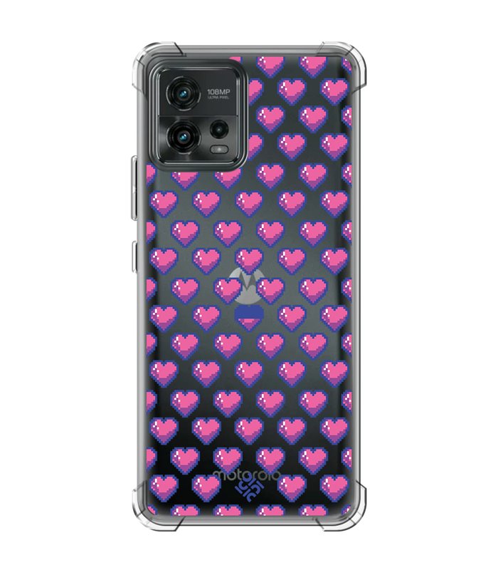 Funda Antigolpe [ Motorola Moto G72 ] Dibujo Gamers [ Contadores de Vida Retro Pixel ] Esquina Reforzada 1.5