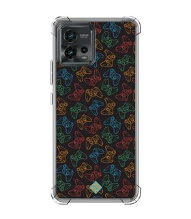 Funda Antigolpe [ Motorola Moto G72 ] Dibujo Gamers [ Mandos Xbox ] Esquina Reforzada Silicona 1.5 Transparente