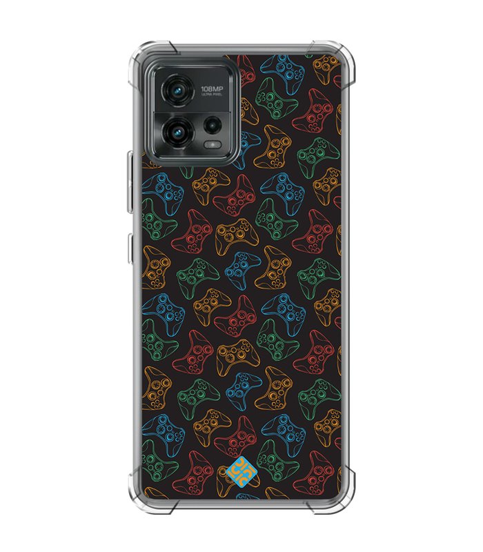 Funda Antigolpe [ Motorola Moto G72 ] Dibujo Gamers [ Mandos Xbox ] Esquina Reforzada Silicona 1.5 Transparente