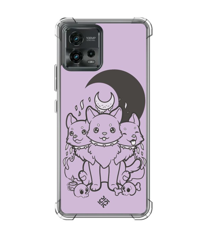 Funda Antigolpe [ Motorola Moto G72 ] Dibujo Gotico [ Cute Cancerbero ] Esquina Reforzada Silicona 1.5mm