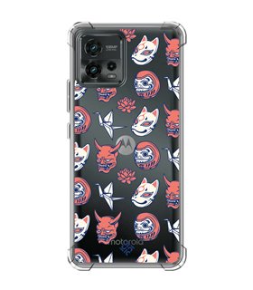 Funda Antigolpe [ Motorola Moto G72 ] Dibujo Japones [ Daruma, Máscara Kitsune y Hannya Japon ] Esquina 1.5