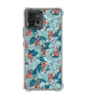 Funda Antigolpe [ Motorola Moto G72 ] Dibujo Japones [ Peces Koi ] Esquina Reforzada Silicona 1.5mm Transparente