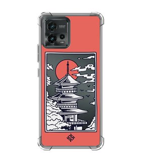 Funda Antigolpe [ Motorola Moto G72 ] Dibujo Japones [ Pagoda con Fondo Transparente Japonesa ] Reforzada 1.5