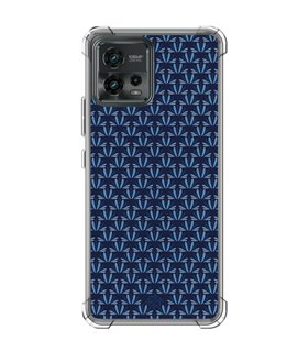 Funda Antigolpe [ Motorola Moto G72 ] Dibujo Japones [ Patron Abstracto Loto Azul ] Esquina Reforzada 1.5mm