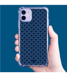Funda Antigolpe [ Motorola Moto G72 ] Dibujo Japones [ Patron Abstracto Loto Azul ] Esquina Reforzada 1.5mm