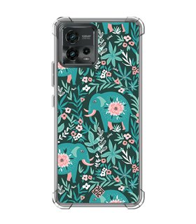 Funda Antigolpe [ Motorola Moto G72 ] Dibujo Mascotas [ Estampado Elefantes Florales ] Esquina Reforzada 