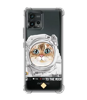 Funda Antigolpe [ Motorola Moto G72 ] Dibujo Mascotas [ Gato Astronauta - Take Me To The Moon ] Reforzada 1.5