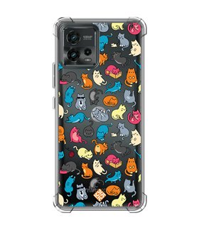 Funda Antigolpe [ Motorola Moto G72 ] Dibujo Mascotas [ Gatos de Varios Colores ] Esquina Reforzada 1.5