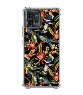 Funda Antigolpe [ Motorola Moto G72 ] Dibujo Mascotas [ Estampado Aves y Hojas y Flores Tropicales ] Esquina 1.5