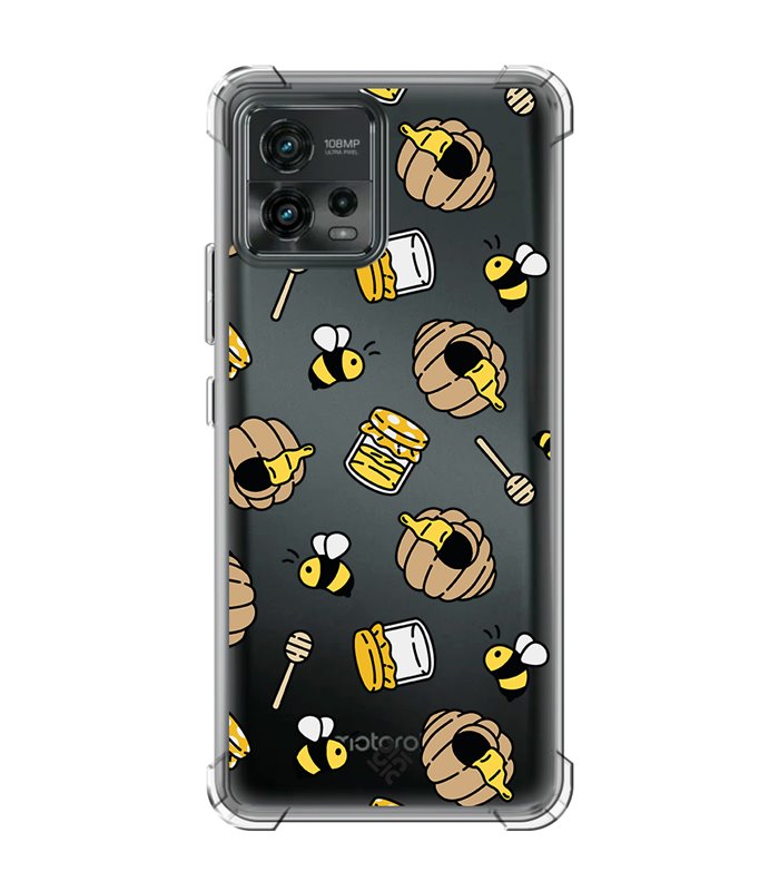 Funda Antigolpe [ Motorola Moto G72 ] Dibujo Mascotas [ Miel y Abejas ] Esquina Reforzada Silicona 1.5mm