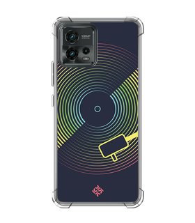 Funda Antigolpe [ Motorola Moto G72 ] Diseño Música [ Dibujo Disco de Vinilo ] Esquina Reforzada Silicona 1.5mm