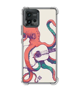 Funda Antigolpe [ Motorola Moto G72 ] Diseño Música [ Pulpo Tocando la Guitarra ] Esquina Reforzada Silicona 1.5