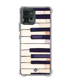 Funda Antigolpe [ Motorola Moto G72 ] Diseño Música [ Teclas de Piano ] Esquina Reforzada Silicona