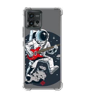 Funda Antigolpe [ Motorola Moto G72 ] Diseño Música [ Guitarrista Espacial ] Esquina Reforzada Silicona