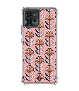 Funda Antigolpe [ Motorola Moto G72 ] Dibujos Retro [ Planta con Fondo Rosa - Retro ] Esquina Reforzada Silicona