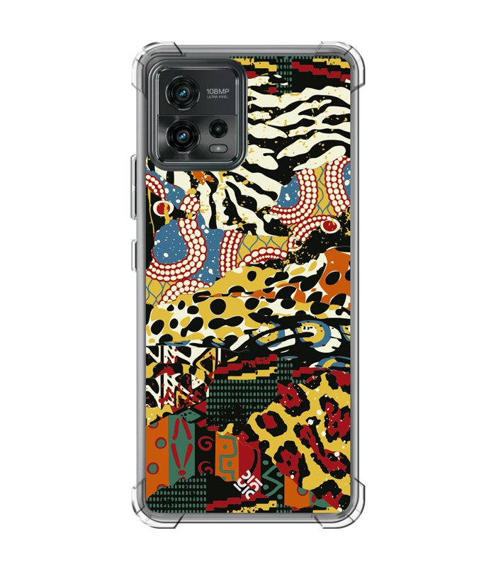 Funda Antigolpe [ Motorola Moto G72 ] Dibujo Tendencias [ Pieles de Animales y Telas ] Esquina Reforzada Silicona 