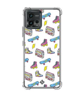 Funda Antigolpe [ Motorola Moto G72 ] Dibujo Tendencias [ Skate Patines Años 90 ] Esquina Reforzada Silicona 