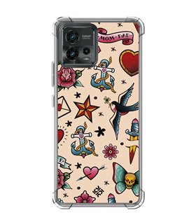 Funda Antigolpe [ Motorola Moto G72 ] Dibujo Tendencias [ Tatuajes Clásicos ] Esquina Reforzada Silicona 1.5mm