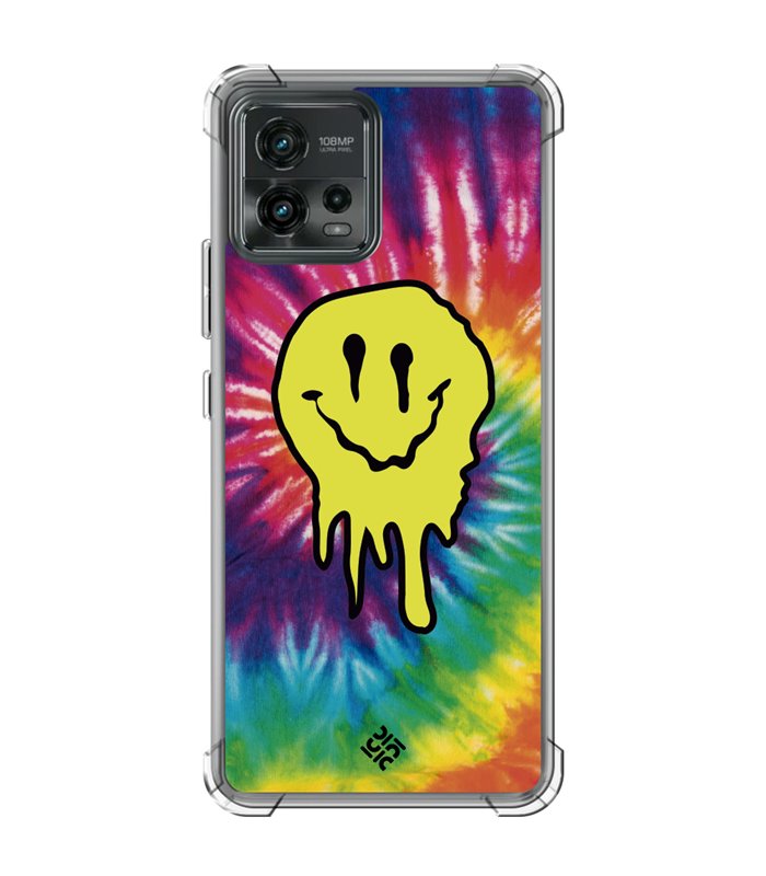 Funda Antigolpe [ Motorola Moto G72 ] Dibujo Tendencias [ Sonrisa Smile Swirl Abstracto ] Esquina Reforzada 