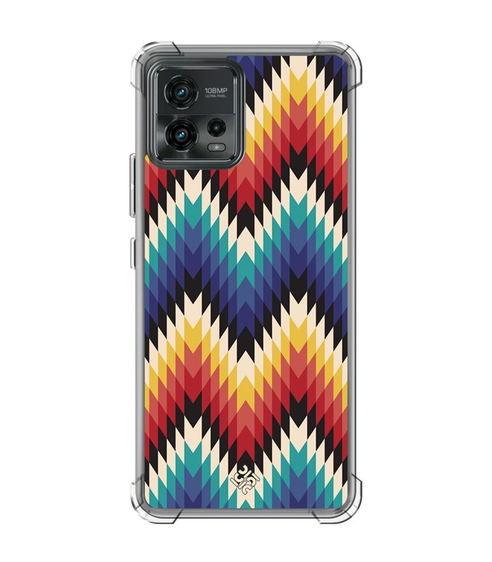 Funda Antigolpe [ Motorola Moto G72 ] Dibujo Tendencias [ Patron Geométrico ] Esquina Reforzada Silicona 1.5mm