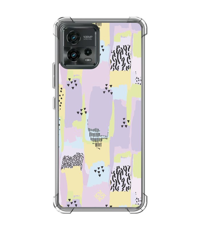 Funda Antigolpe [ Motorola Moto G72 ] Dibujo Tendencias [ Patron Pinceladas Coloridas Con Estampado ] Reforzada