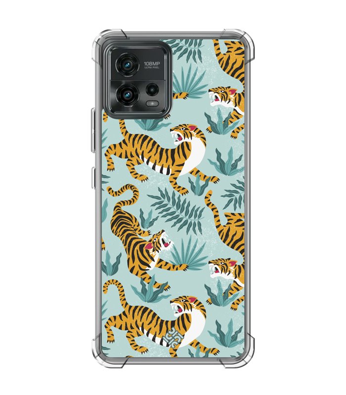 Funda Antigolpe [ Motorola Moto G72 ] Dibujo Tendencias [ Estampado de Tigres ] Esquina Reforzada Silicona 1.5mm 