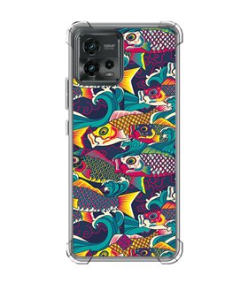 Funda Antigolpe [ Motorola Moto G72 ] Dibujo Auténtico [ Serpentina de Carpas Koinobori, Mangas de Viento ] 