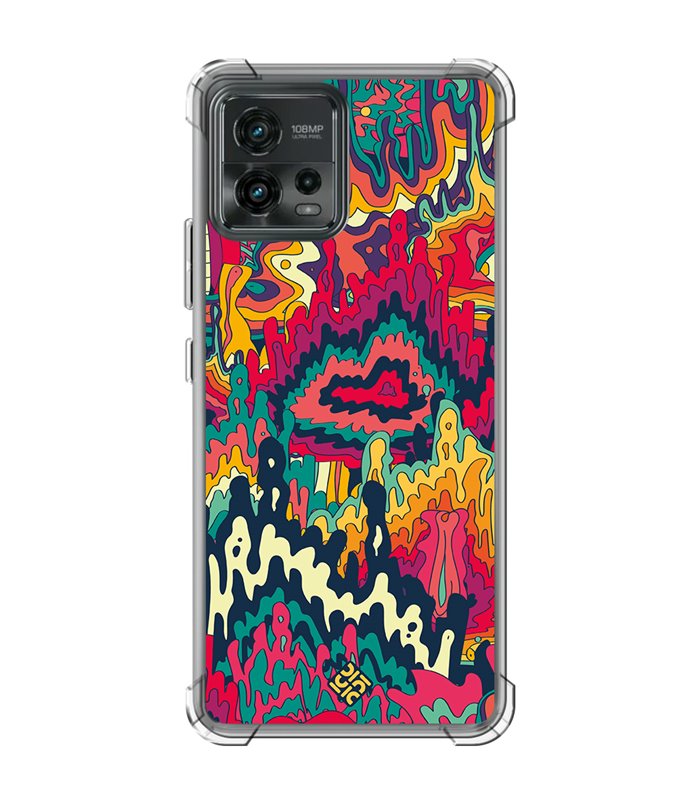 Funda Antigolpe [ Motorola Moto G72 ] Dibujo Auténtico [ Patrón Psicodélico Abstracto Y Colorido ] Reforzada