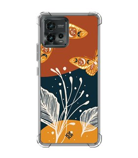 Funda Antigolpe [ Motorola Moto G72 ] Dibujo Auténtico [ Arte Contemporáneo - Hojas y Mariposas ] Reforzada