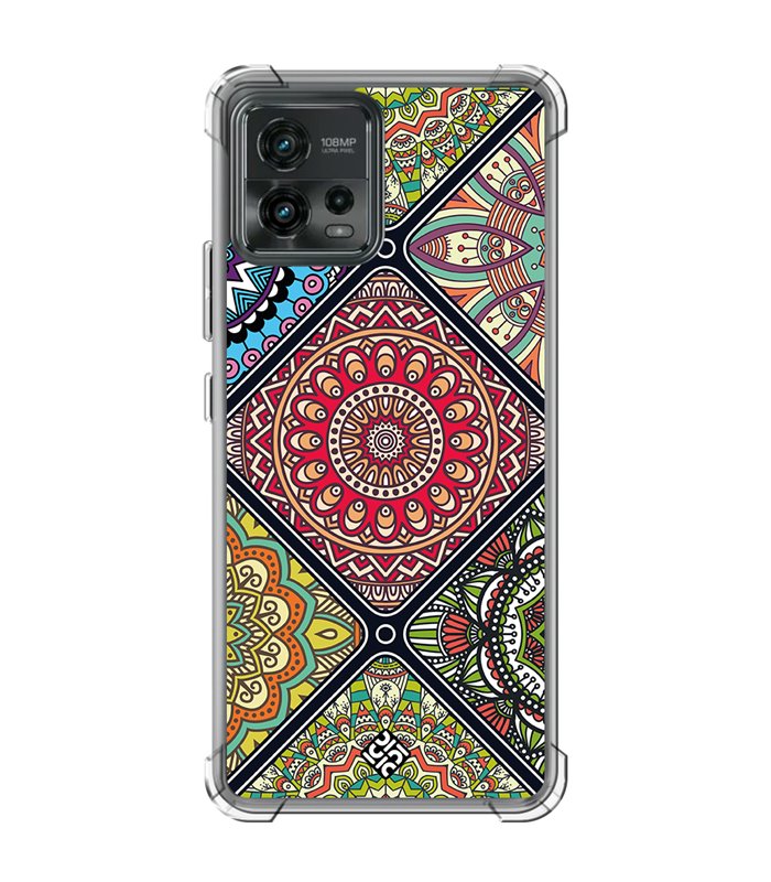 Funda Antigolpe [ Motorola Moto G72 ] Dibujo Auténtico [ Motivos Mandala ] Esquina Reforzada Silicona 1.5mm 