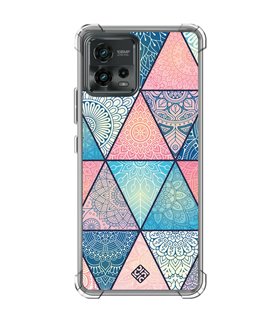 Funda Antigolpe [ Motorola Moto G72 ] Dibujo Auténtico [ Mosaico Triangular Mandala ] Esquina Reforzada 1.5