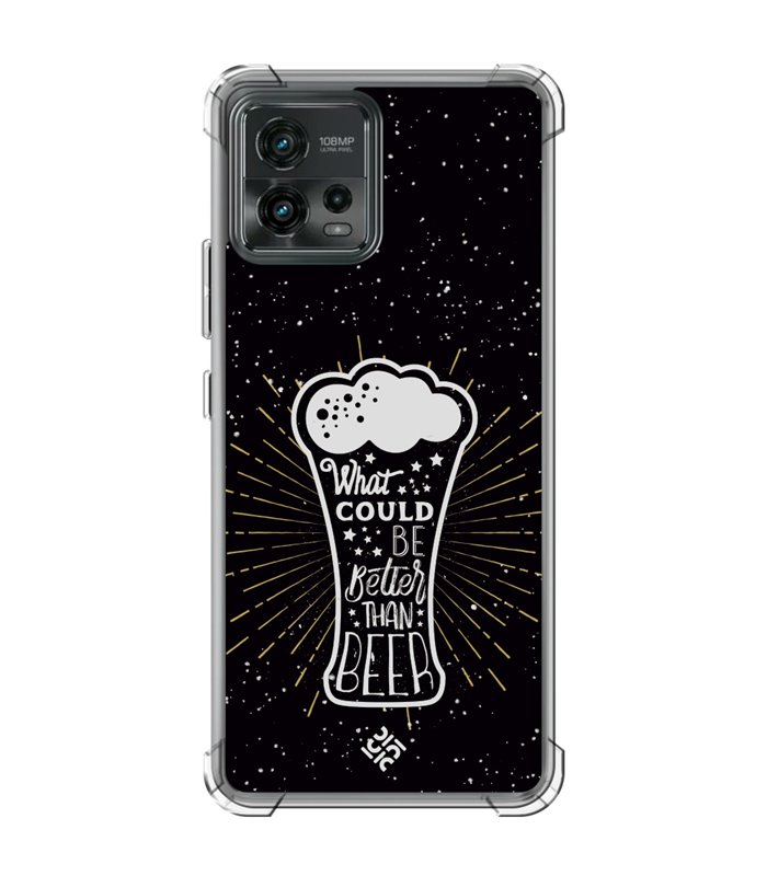 Funda Antigolpe [ Motorola Moto G72 ] Dibujo Auténtico [ What Could  Be Better Than Beer ]  Reforzada 1.5