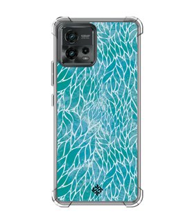 Funda Antigolpe [ Motorola Moto G72 ] Dibujo Auténtico [ Patron Abstracto Azul ] Esquina Reforzada Silicona 1.5